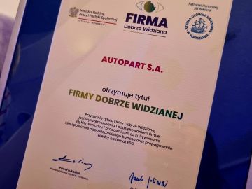 AUTOPART Firmą Dobrze Widzianą